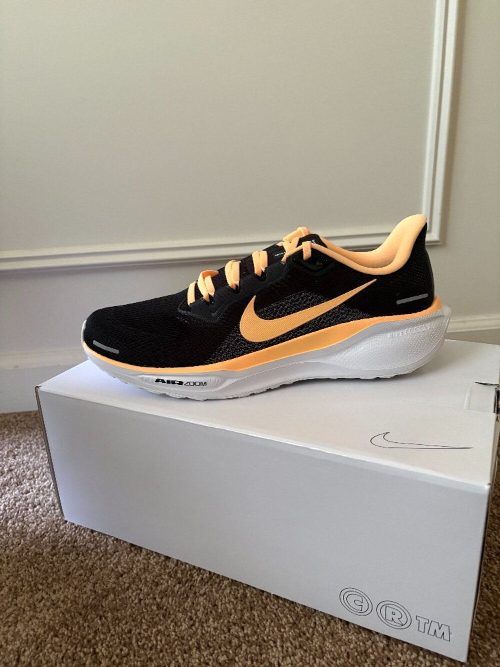 Nike Pegasus 41 Running Shoes | Black & Peach Orange | Size 11.5 | Brand New